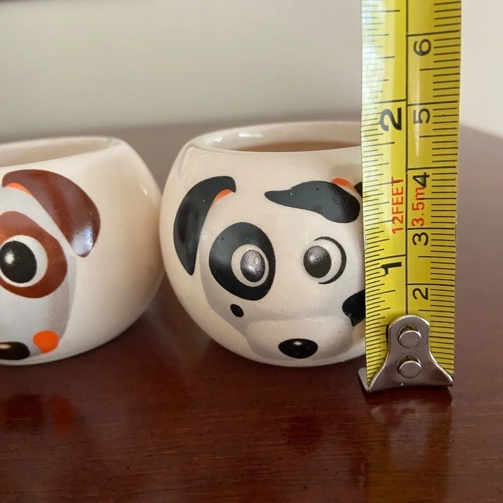 🩵 Set of 2 Buzzy DOG FACE Miniature Plant Pots from 2014
